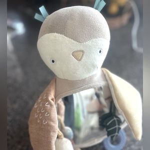 Sebra Scandinavian Neutral Baby Sensory Toy Mirror Plush Owl